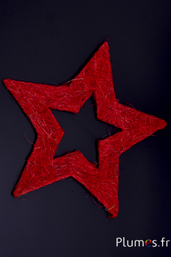 Etoile en sisal - 24 x 24 cm - rouge